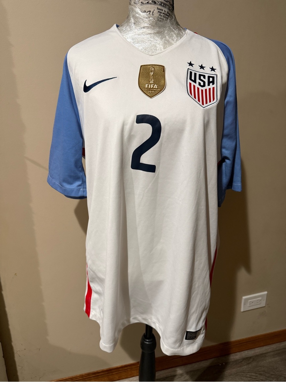 Nike USA White Blue Soccer Jersey #2